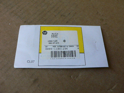 ALLEN BRADLEY 800E-11BE128K LEGEND PLATE
