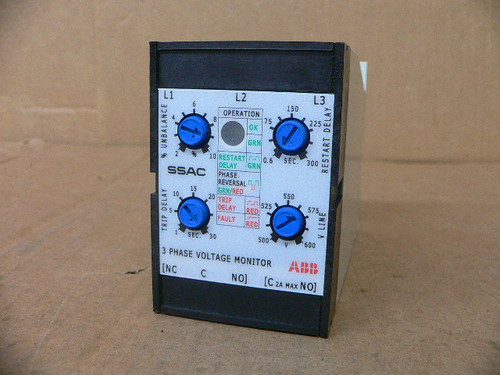 ASEA BROWN BOVERI DLMHBRAAA VOLTAGE MONITOR 10AMP 3PHASE 240VAC