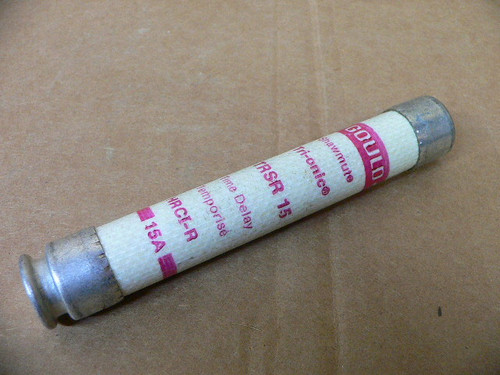 GOULD SHAWMUT TRSR-15 / 15 AMP FUSE HRCI-R 600V Time Delay TRSR 15 Tri-onic