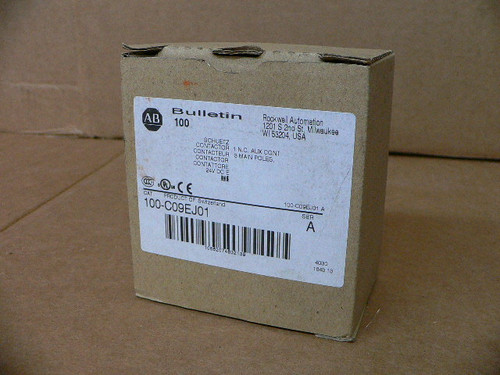 ALLEN BRADLEY 100C09EJ01 100-C09EJ01 CONTACTOR 9 AMP 24 VDC 50/60 HZ