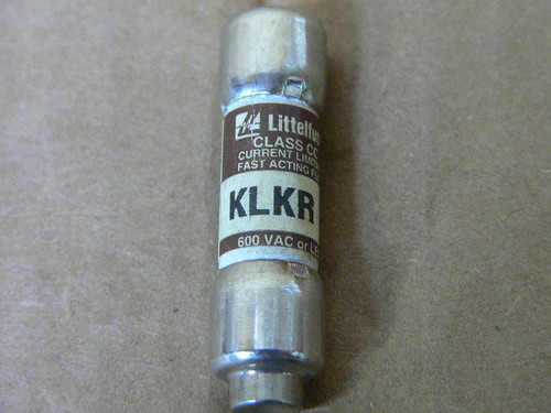 LITTLEFUSE KLKR 1 CLASS CC 1 600VAC FAST ACTING FUSE NEW KLKR1
