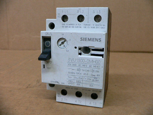 Siemens 3VU1300-1MH00 Circuit Breaker 1.6 - 2.4A Siemens 3VU1300-1MH00 Circuit Breaker 1.6 - 2.4A