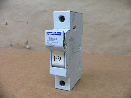 Ferraz Shawmut USBCC1 DIN Rail Fuse Holder Class CC 1 Pole 30 Amps 600 VAC