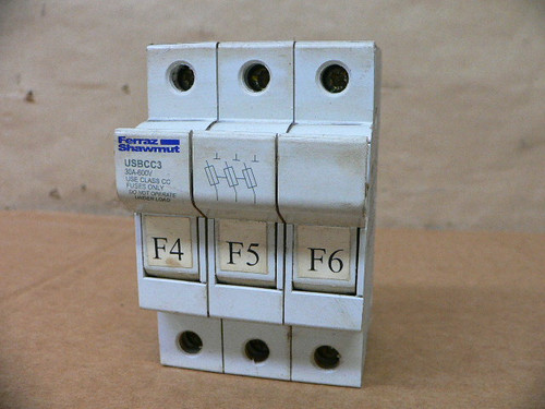 Ferraz Shawmut USBCC3 30A Fuse Holder CC Class Fuse 3 Pole
