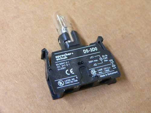 Sprecher & Schuh D5-3D0 Contact Block with Clear Bulb Sprecher & Schuh D5-3D0 Contact Block with Clear Bulb