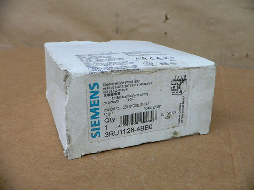 Siemens 3RU1126-4BB0 Overload Relay Siemens 3RU1126-4BB0 Overload Relay