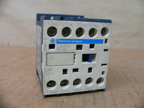 TELEMECANIQUE CA3KN31BD 24V CONTROL RELAY CONTACTOR TELEMECANIQUE CA3KN31BD 24V CONTROL RELAY CONTACTOR