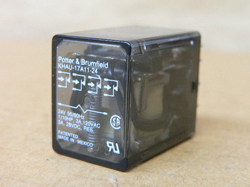 POTTER & BRUMFIELD KHAU-17A11-24 RELAY 24V (USED) POTTER & BRUMFIELD KHAU-17A11-24 RELAY 24V (USED)