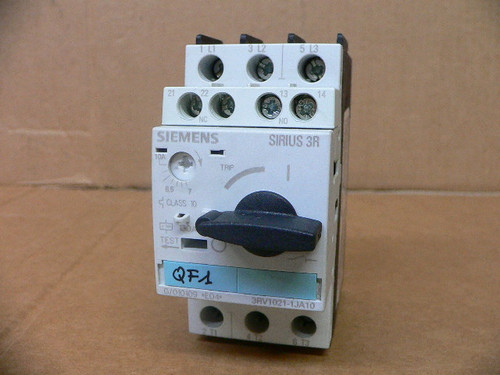 SIEMENS 3RV1021-1JA10, CIRCUIT BREAKER SIZE S0, FOR MOTOR PROTECTION SIEMENS 3RV1021-1JA10, CIRCUIT BREAKER SIZE S0, FOR MOTOR PROTECTION
