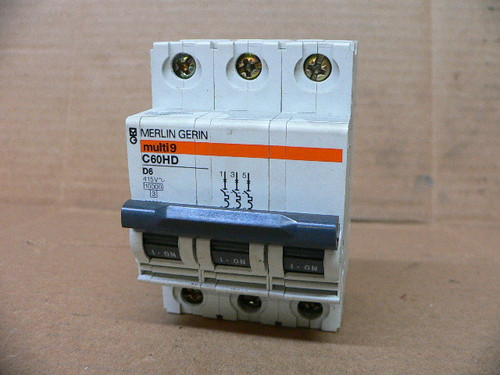 MERLIN GERIN C60HD, D6 3POLE CIRCUIT BREAKER