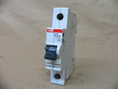 ABB S271 K1.6A, S271K1.6A 1.6 AMP SINGLE POLE CIRCUIT BREAKER