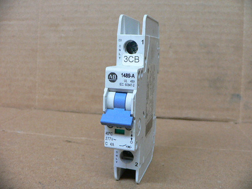Allen Bradley 1489-A1C040 Circuit Breaker 4A 1P 277V 10kA 1489-A Din Rail Mount Allen Bradley 1489-A1C040 Circuit Breaker 4A 1P 277V 10kA 1489-A Din Rail Mount