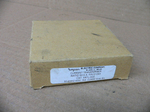 SIMPSON ELECTRIC COMPANY 5RTL-500 CURRENT TRANSDUCER 600VAC 50/400 HZ 50:5 RATIO