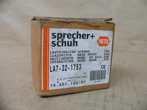 SPRECHER+SCHUH LA7-32-1753 32A 600V DISCONNECT SWITCH SPRECHER+SCHUH LA7-32-1753 32A 600V DISCONNECT SWITCH