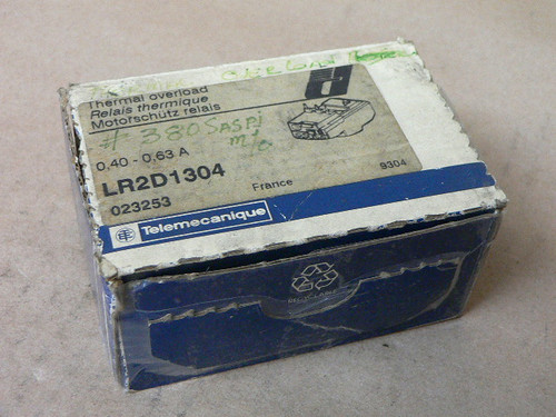 Telemecanique LR2 D1304 Overload Relay 0.5 to 0.63 Amp Telemecanique LR2 D1304 Overload Relay 0.5 to 0.63 Amp