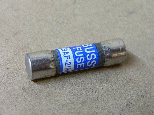 BUSSMANN Fuse,Midget,2-1/2A,BAF Series, BAF-2-1/2 BUSSMANN Fuse,Midget,2-1/2A,BAF Series, BAF-2-1/2