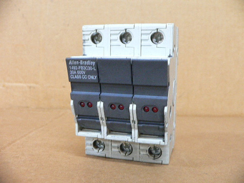 ALLEN-BRADLEY 1492-FB3C30-L SERIES A 30A 600V FUSE HOLDER - USED