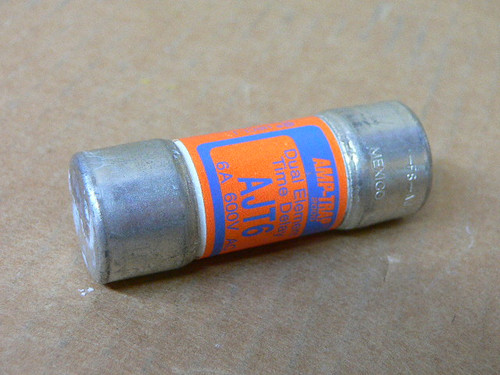 Ferraz Shawmut AJT6 Dual Element Time Delay Fuse 6Amp 600VAC