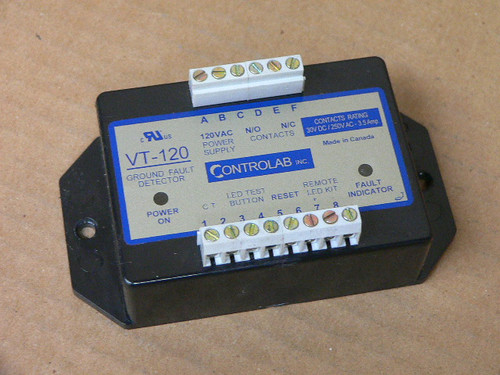 CONTROLAB INC VT-120 VT120 GROUND FAULT MONITOR CONTROLAB INC VT-120 VT120 GROUND FAULT MONITOR