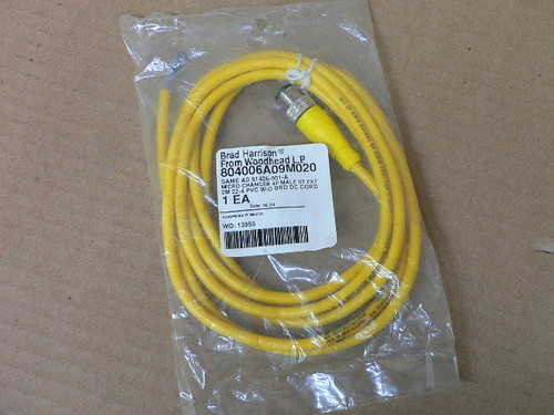 Brad Harrison Micro-Change (M12) Single-Ended Cordset: PART # 804006A09M020