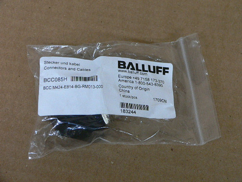 BALLUFF BCC M424-E814-BG-RM013-000, CONNECTOR, MALE RJ45, FEMALE M12, NE #212731 BALLUFF BCC M424-E814-BG-RM013-000, CONNECTOR, MALE RJ45, FEMALE M12, NE #212731