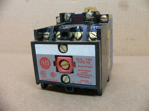 ALLEN BRADLEY 700-PK400A1 SER B 20 A 600 VAC MASTER CONTROL AC RELAY