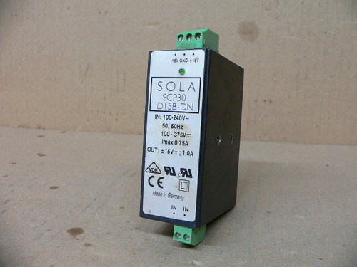 SOLA SCP30D15B-DN Power Supply ±15 VDC @ 1.0 A Output SOLA SCP30D15B-DN Power Supply ±15 VDC @ 1.0 A Output