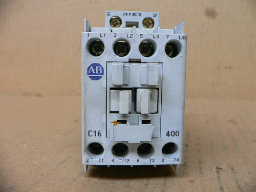ALLEN BRADLEY 100-C16ZJ400 SERIES B CONTACTOR 600VAC 30A 24VDC COIL