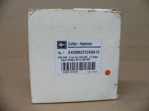 Cutler-Hammer E45DR22T280A12 Solid State Relay Input 90-280 VAC, Out 24-240 Cutler-Hammer E45DR22T280A12 Solid State Relay Input 90-280 VAC, Out 24-240