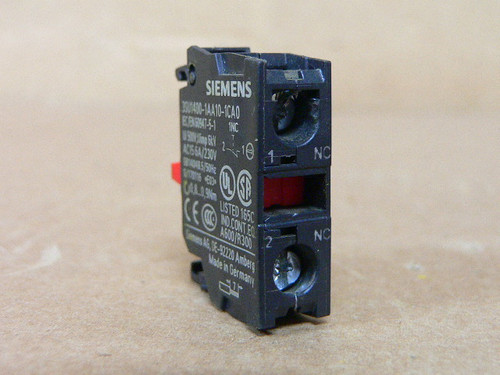 Siemens 3SU1400-1AA10-1CA0 Contact Block Siemens 3SU1400-1AA10-1CA0 Contact Block