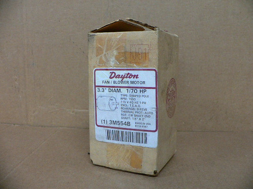 Dayton 3M554B Fan Motor 1/70HP 3.3" Diameter Dayton 3M554B Fan Motor 1/70HP 3.3" Diameter