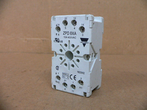 Carlo Gavazzi ZPD8XA Din Rail Socket for Octal Relay 10A