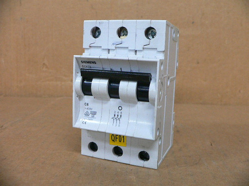 Siemens 5SX23 C6 Circuit Breaker 3 Pole 480VAC