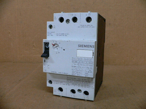 Siemens 3VU1600-1MR00 Manual Motor Controller 36-52A