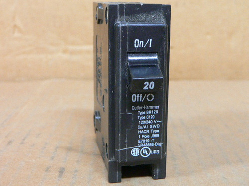 Eaton BR120 20 Amp Single Pole Plug On Circuit Breaker
