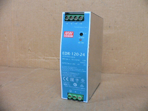 Mean Well EDR-120-24 24V DC 5A Power Supply 100-240VAC Input