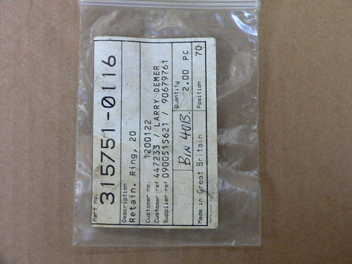 TETRA PAK 315751 0116 RETAINING RING