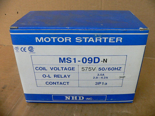 Nhd MS1-09D 5Hp Single Magnetic Starter Motor Control 575V 3.5A