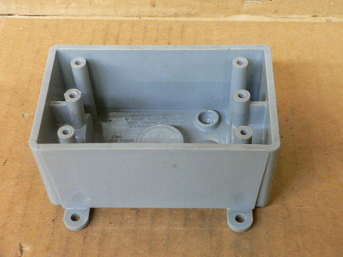 Carlon E381D Grey PVC Single Gang Weatherproof Box 4.56"Lx2.80"Wx2"D