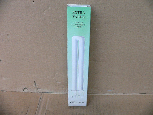 Extra Value 18W CFL-L Twin Tube Compact Fluorescent Light Bulb 4-Pin 2G11 Base