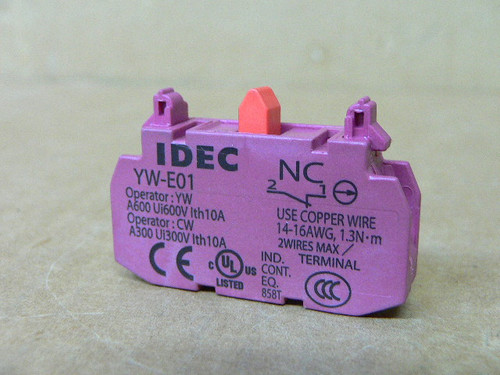 IDEC YW-E01 Contact Block 1NC for CW