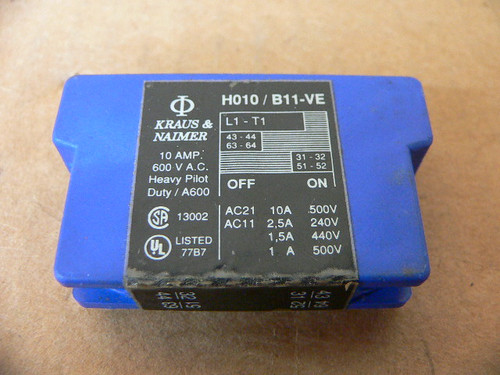 KRAUS & NAIMER H010/B11-VE AUXILIARY CONTACT