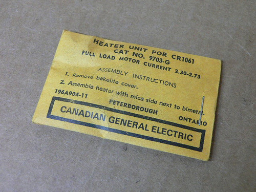 GE 9703-G HEATER UNIT