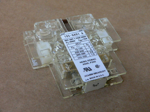 ALLEN-BRADLEY 195-GA01 AUXILIARY CONTACT SWITCH