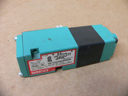 Numatics 081SA43AK000030 2/4 Solenoid Operated Spring Return Valve 110V Coil