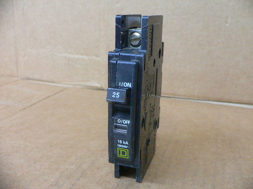 SQUARE D QOU125 CIRCUIT BREAKER 25 AMP 1 POLE