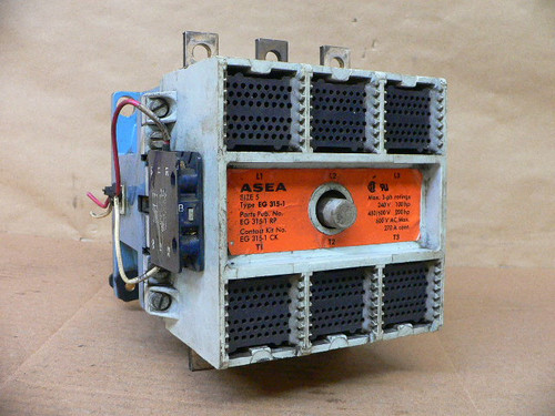 ASEA EG 315-1 WELDING ISO CONTACTOR 270A 281HP 3-PH 3-POLE- USED