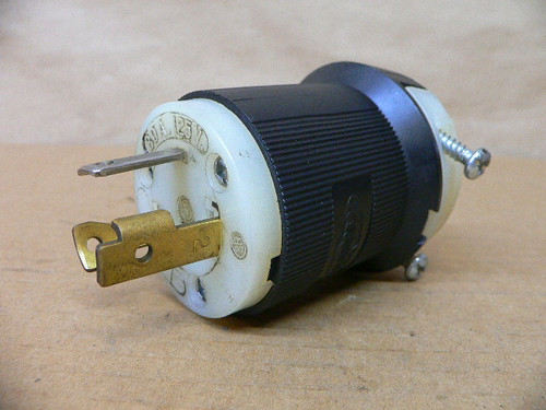 Hubbell HBL2611CN Turn & Pull Male Plug Black 3-Blade 30Amp 125Volt