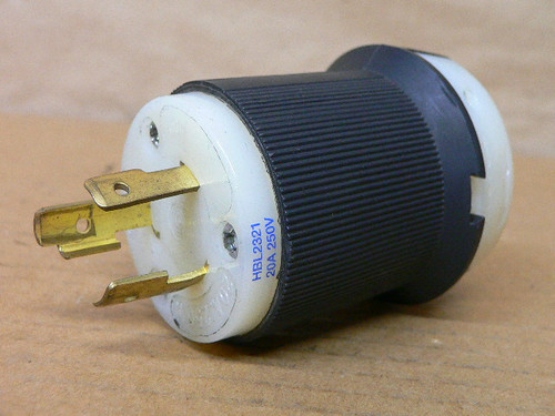 Hubbell 2-Pole 3-Wire 20A 250V NEMA Twist-Lock Industrial Male Plug HBL2321