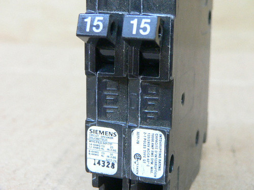 SIEMENS Q215 BREAKER 15A 2P 120/240V 10K QP215
